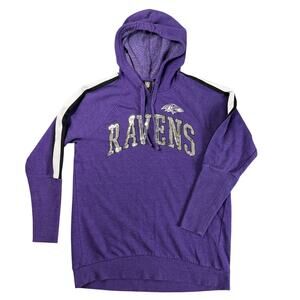 Baltimore Ravens Women's Sequence Logo Hoodie Pullover Purple Sweatshirt Small